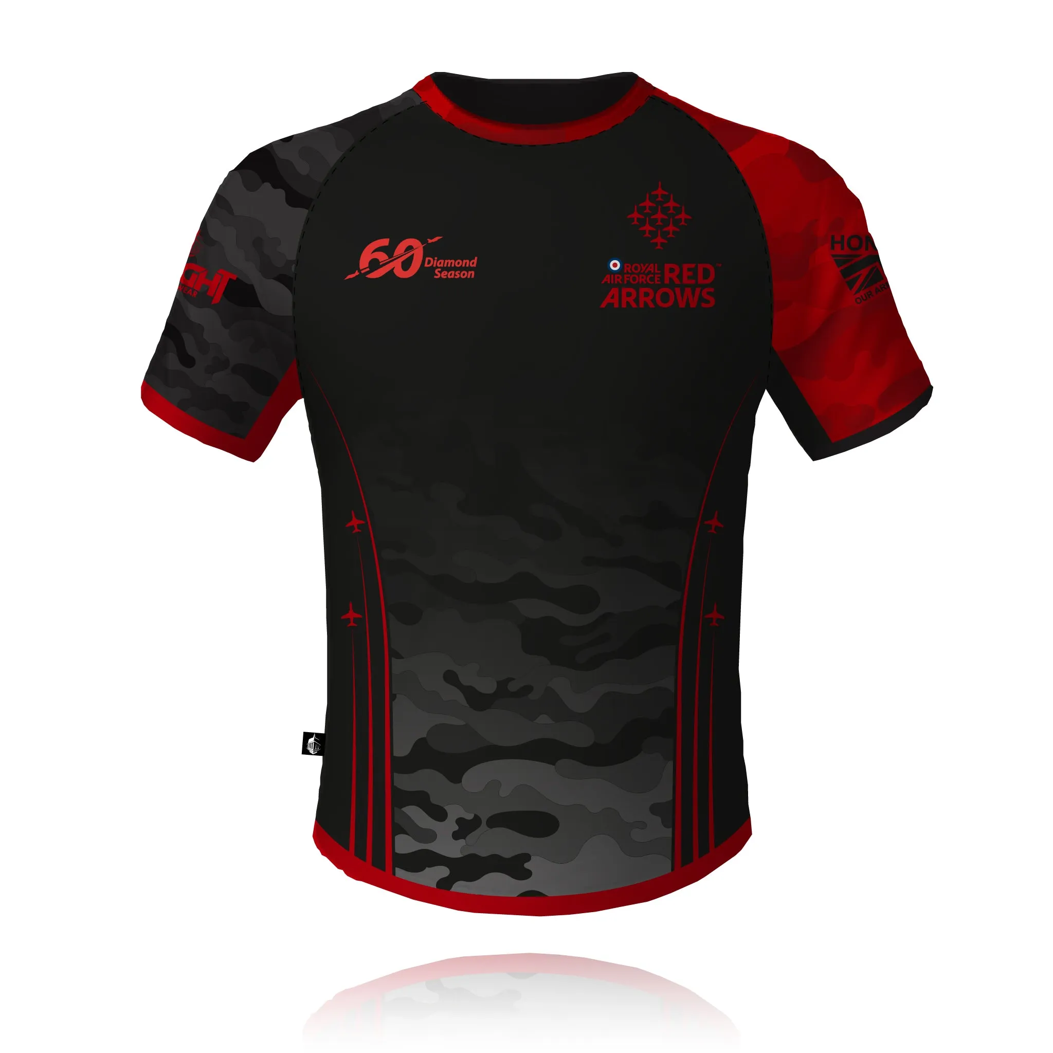 Honour Our Armed Forces - Red Arrows V2 (Black) - Tech Tee