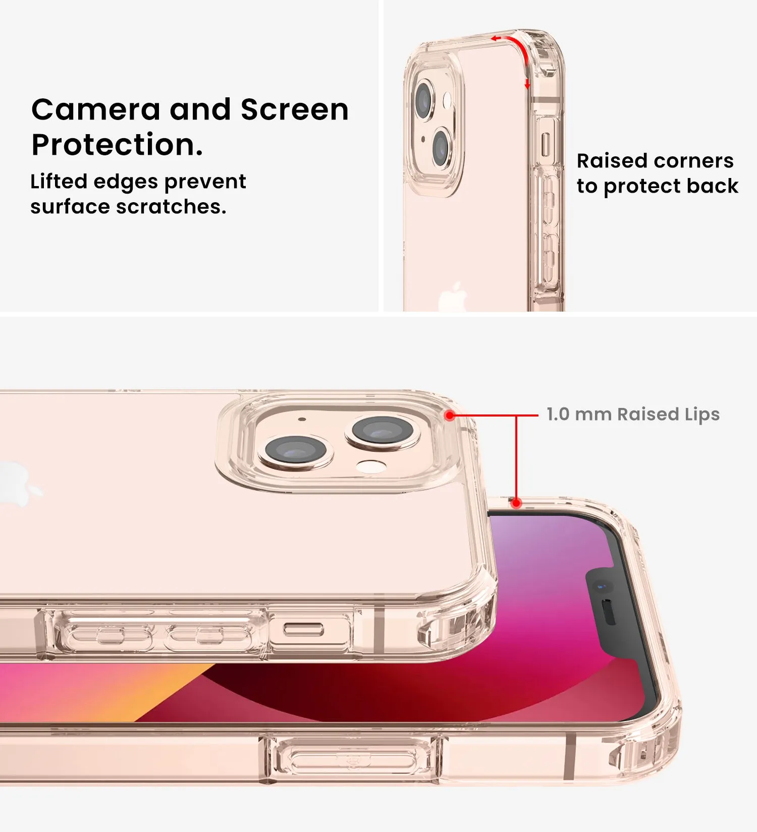 Ice Crystal Matte Series Anti- Fingerprint Frosted Transparent Military Grade [TPU PC] Back Cover Case for Apple iPhone 13, 6.1 inch, Matte Transparent