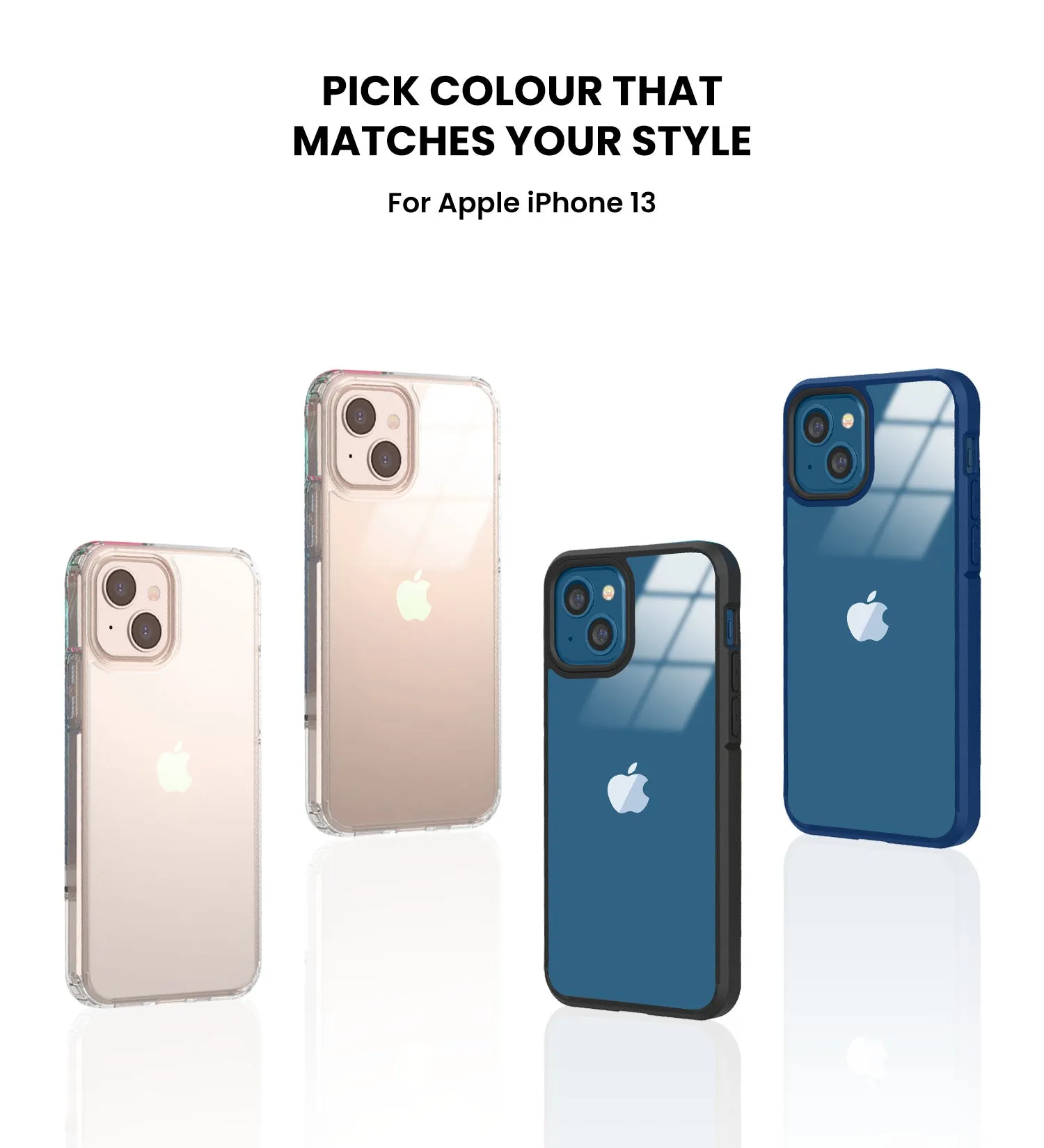 Ice Crystal Matte Series Anti- Fingerprint Frosted Transparent Military Grade [TPU PC] Back Cover Case for Apple iPhone 13, 6.1 inch, Matte Transparent