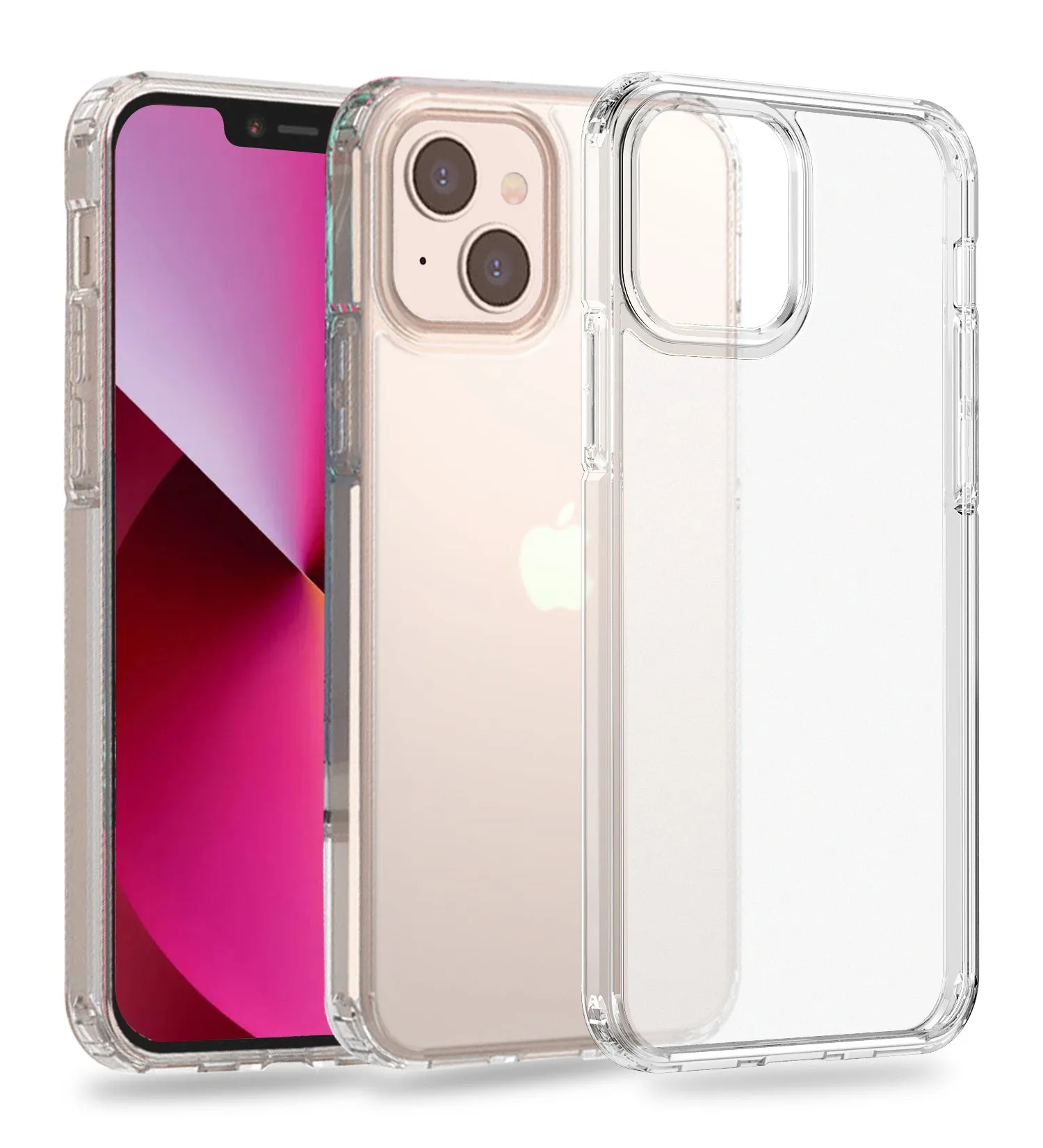Ice Crystal Matte Series Anti- Fingerprint Frosted Transparent Military Grade [TPU PC] Back Cover Case for Apple iPhone 13, 6.1 inch, Matte Transparent