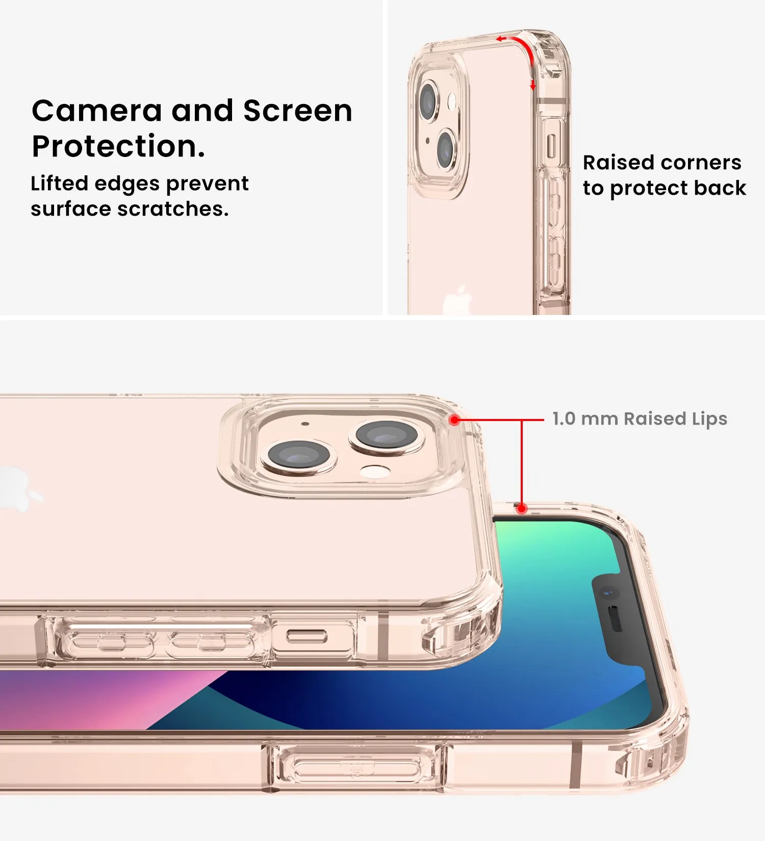 Ice Crystal Matte Series Anti- Fingerprint Frosted Transparent Military Grade [TPU PC] Back Cover Case for Apple iPhone 13 Mini, 5.4 inch, Matte Transparent