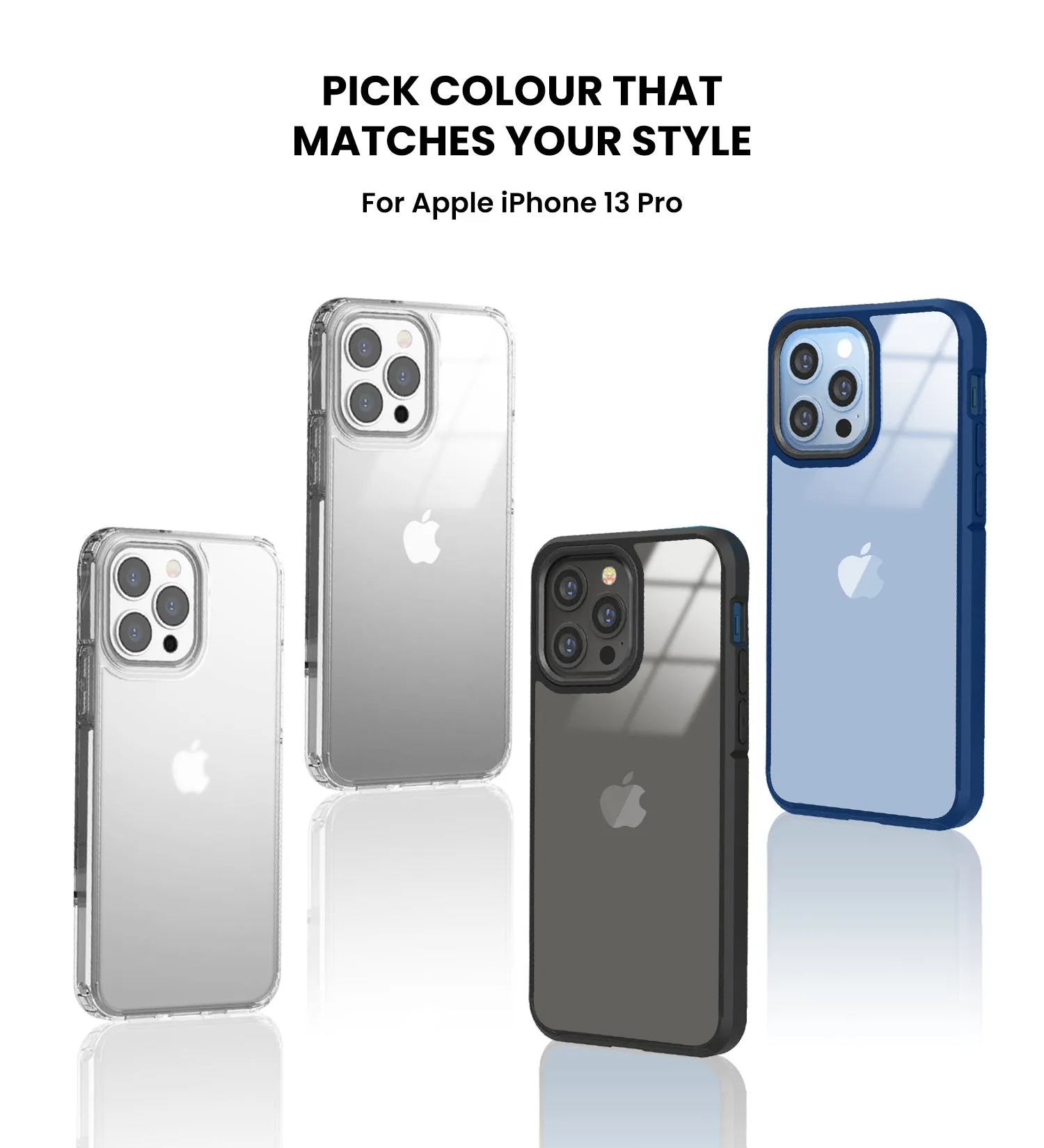 Ice Crystal Matte Series Anti- Fingerprint Frosted Transparent Military Grade [TPU PC] Back Cover Case for Apple iPhone 13 Pro, 6.1 inch, Matte Transparent