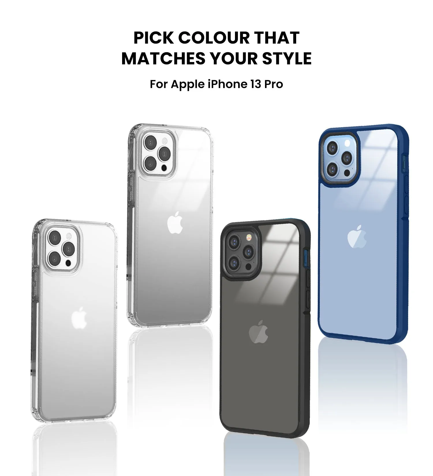 Ice Crystal Matte Series Anti- Fingerprint Frosted Transparent Military Grade [TPU PC] Back Cover Case for Apple iPhone 13 Pro Max, 6.7 inch, Matte Transparent