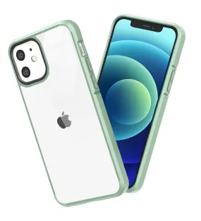 Ice Crystal Series Hybrid Scratch-Resistant Transparent PC Military Grade TPU Back Case for Apple iPhone 12 Mini, 5.4 inch, Light Green