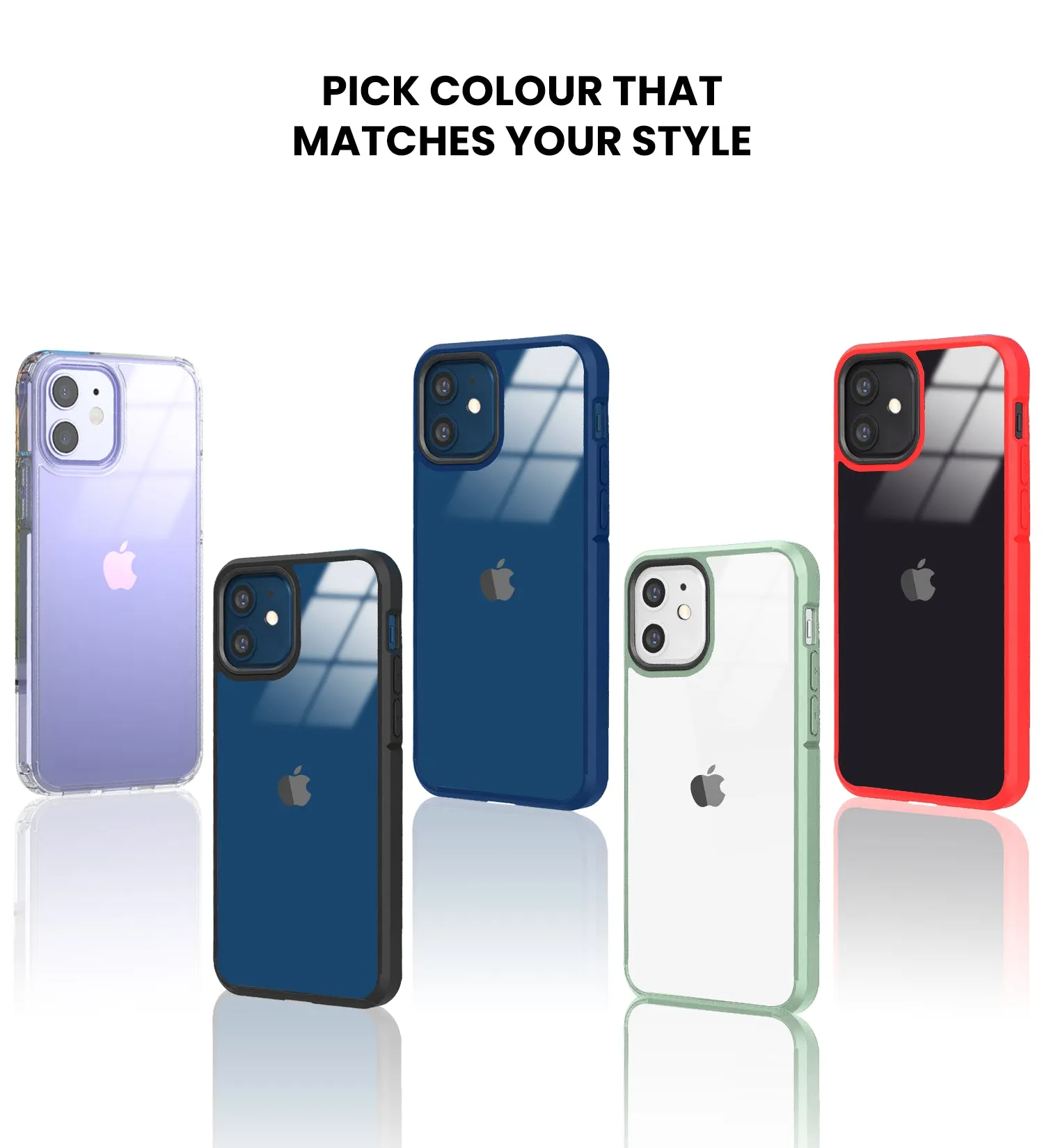 Ice Crystal Series Hybrid Scratch-Resistant Transparent PC Military Grade TPU Back Case for Apple iPhone 12 Mini, 5.4 inch, Light Green