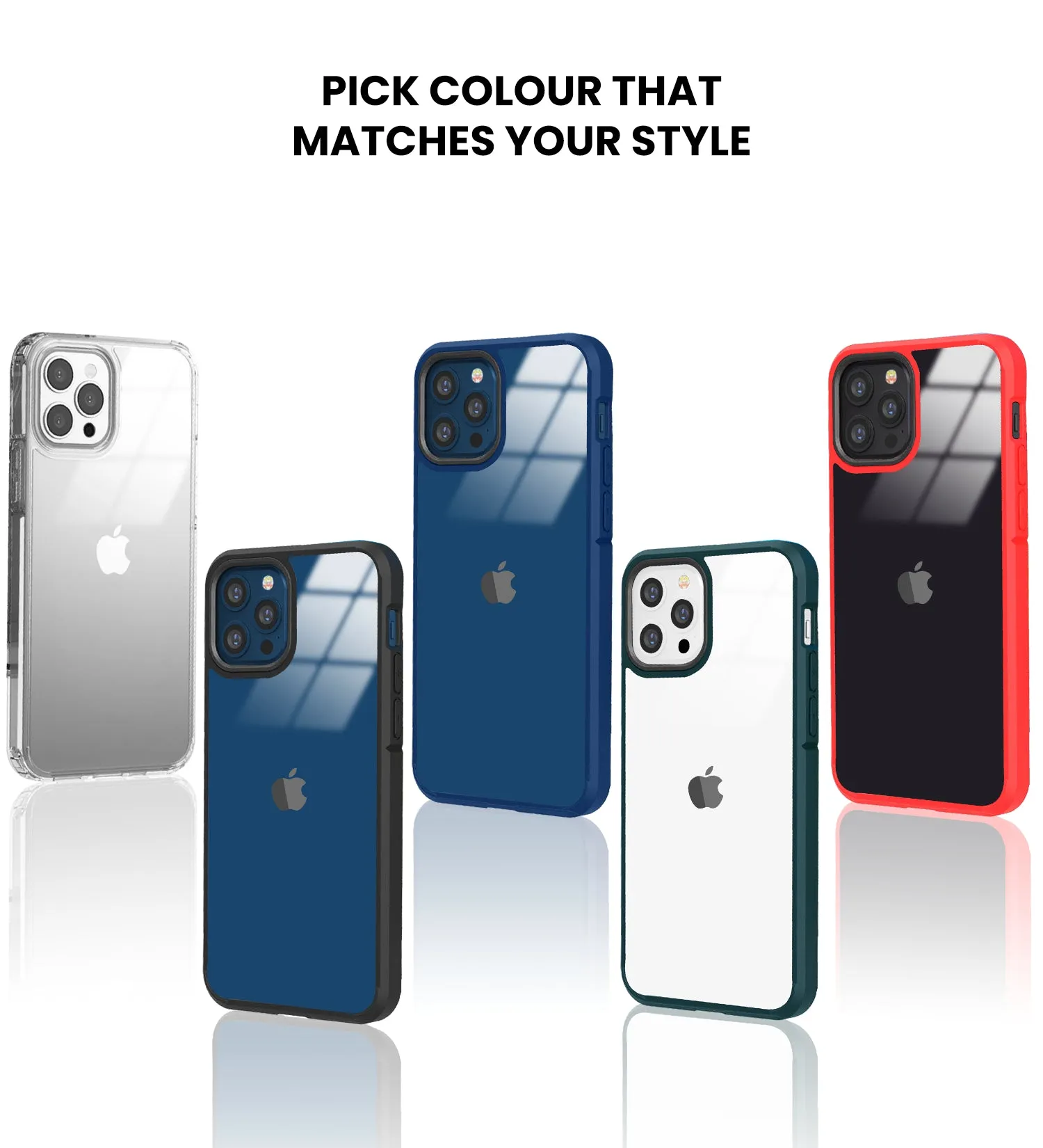 Ice Crystal Series Hybrid Scratch-Resistant Transparent PC Military Grade TPU Back Case for Apple iPhone 12 Pro, 6.1 inch, Real Red
