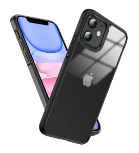 Ice Crystal Series Hybrid Scratch-Resistant Transparent PC Military Grade TPU Back Cover for Apple iPhone 11, 6.1 inch, Space Black