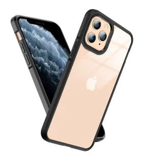 Ice Crystal Series Hybrid Scratch-Resistant Transparent PC Military Grade TPU Back Cover for Apple iPhone 11 Pro Max, 6.5 inch, Space Black