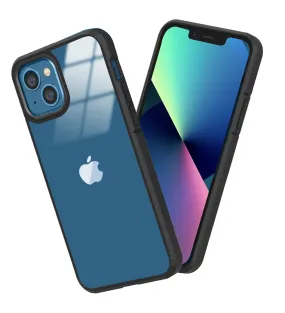 Ice Crystal Series Hybrid Scratch-Resistant Transparent PC Military Grade TPU Back Cover for Apple iPhone 13 Mini, 5.4 inch, Space Black