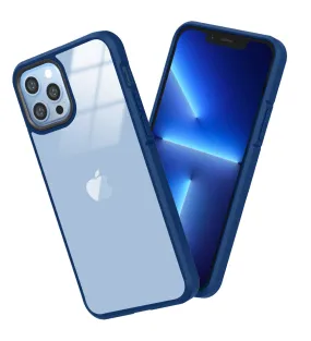 Ice Crystal Series Hybrid Scratch-Resistant Transparent PC Military Grade TPU Back Cover for Apple iPhone 13 Pro Max, 6.7 inch, Deep Blue