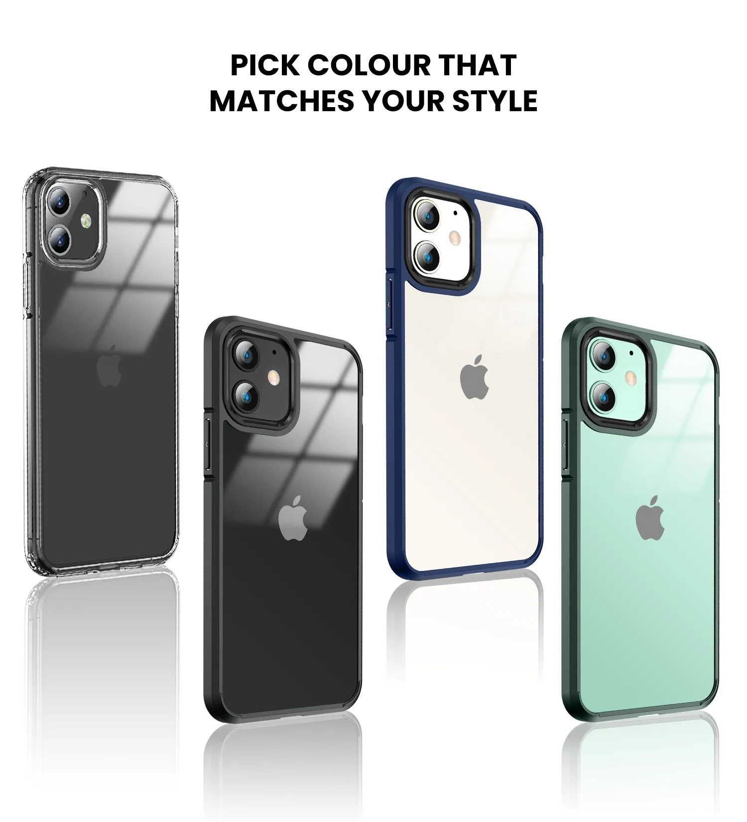 Ice Crystal Series Hybrid Scratch-Resistant Transparent PC Military Grade TPU Case for Apple iPhone 11, 6.1 inch, Crystal Clear