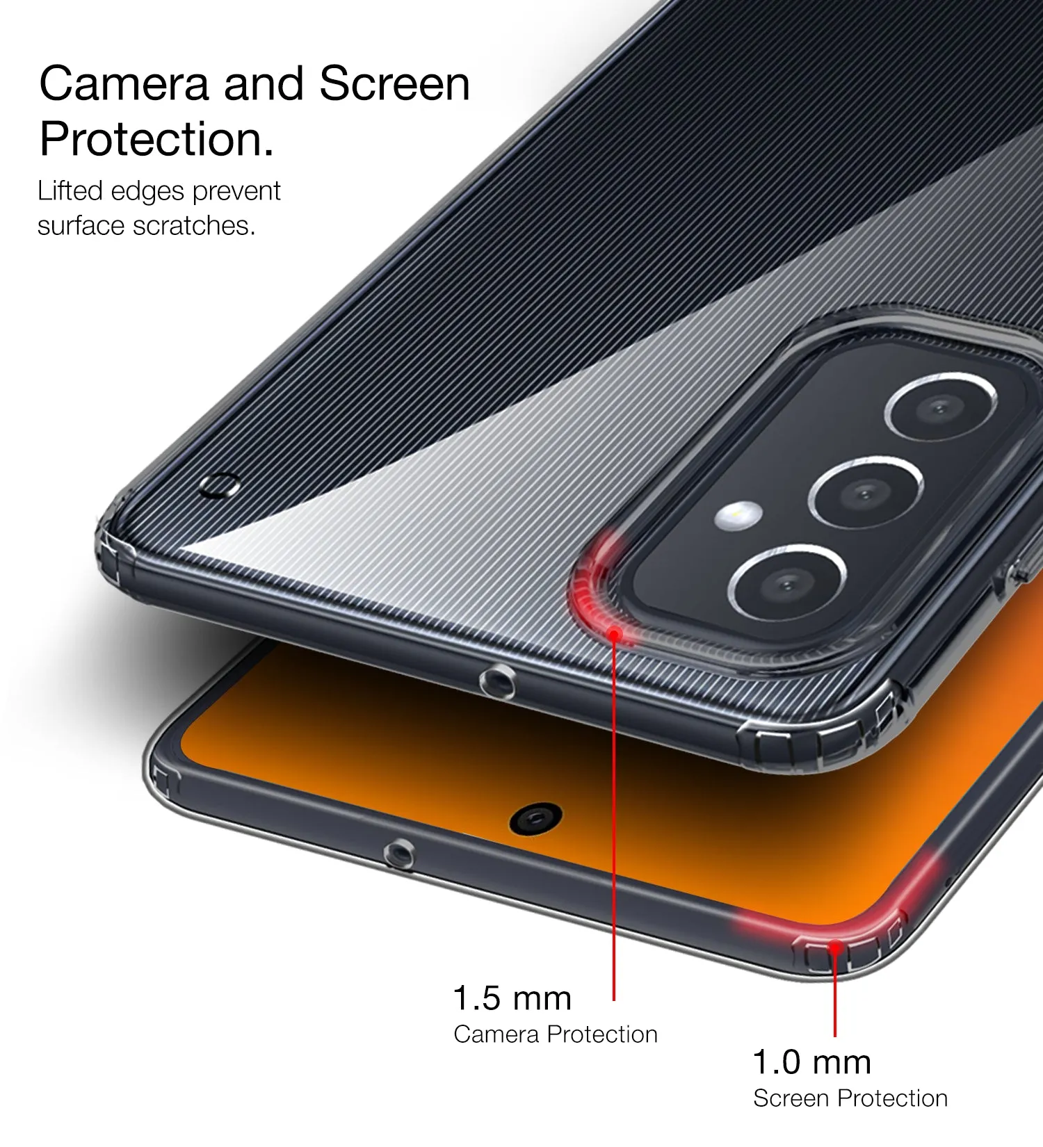 Ice Crystal Series Hybrid Scratch-Resistant Yellow Resistant Transparent PC Military Grade TPU Back Cover for Samsung Galaxy M52 5G, 6.7 inch, Black Clear
