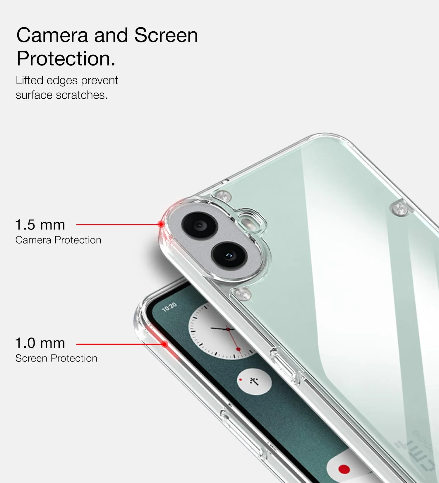 Ice Crystal Series Hybrid Transparent PC Military Grade TPU Back Cover for Nothing CMF Phone 1 5G, 6.67 inch, Crystal Clear