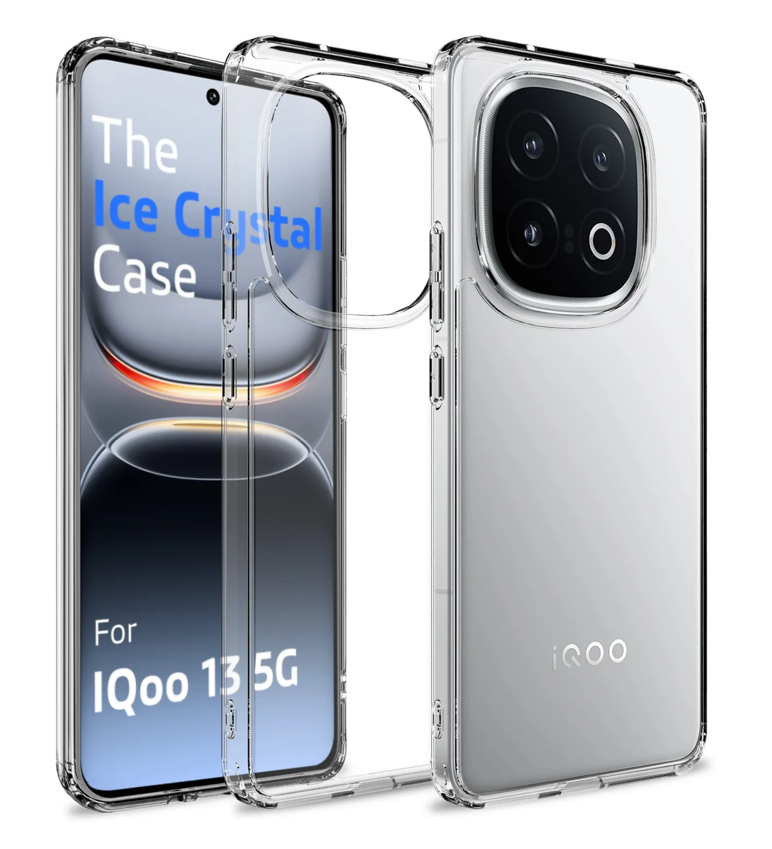 Ice Crystal Series Hybrid Transparent PC Military Grade TPU Back Cover for OnePlus 13 5G, 6.82 inch, Crystal Clear