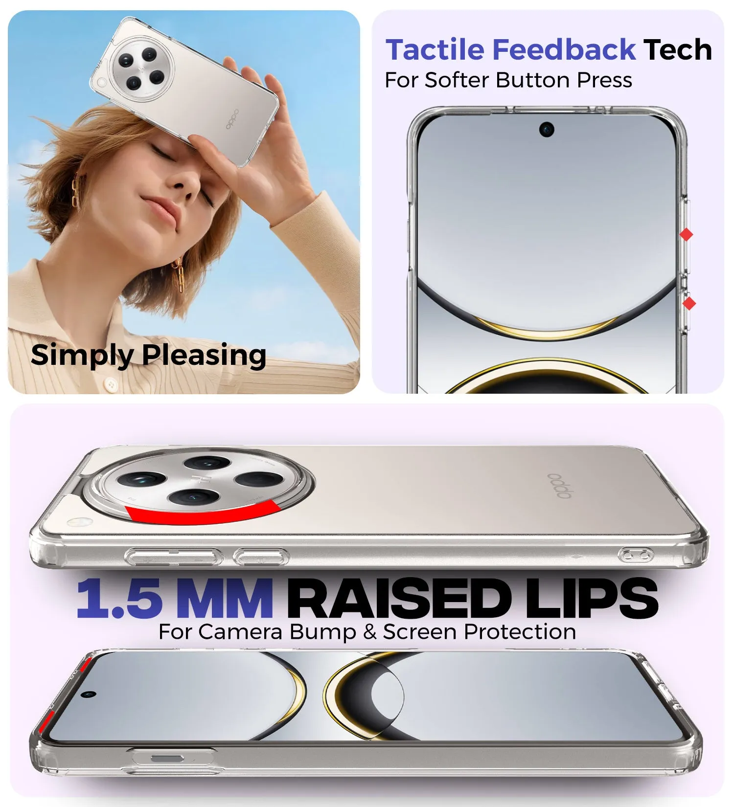 Ice Crystal Series Hybrid Transparent PC Military Grade TPU Back Cover for Oppo Find X8 5G, 6.59 inch, Crystal Clear