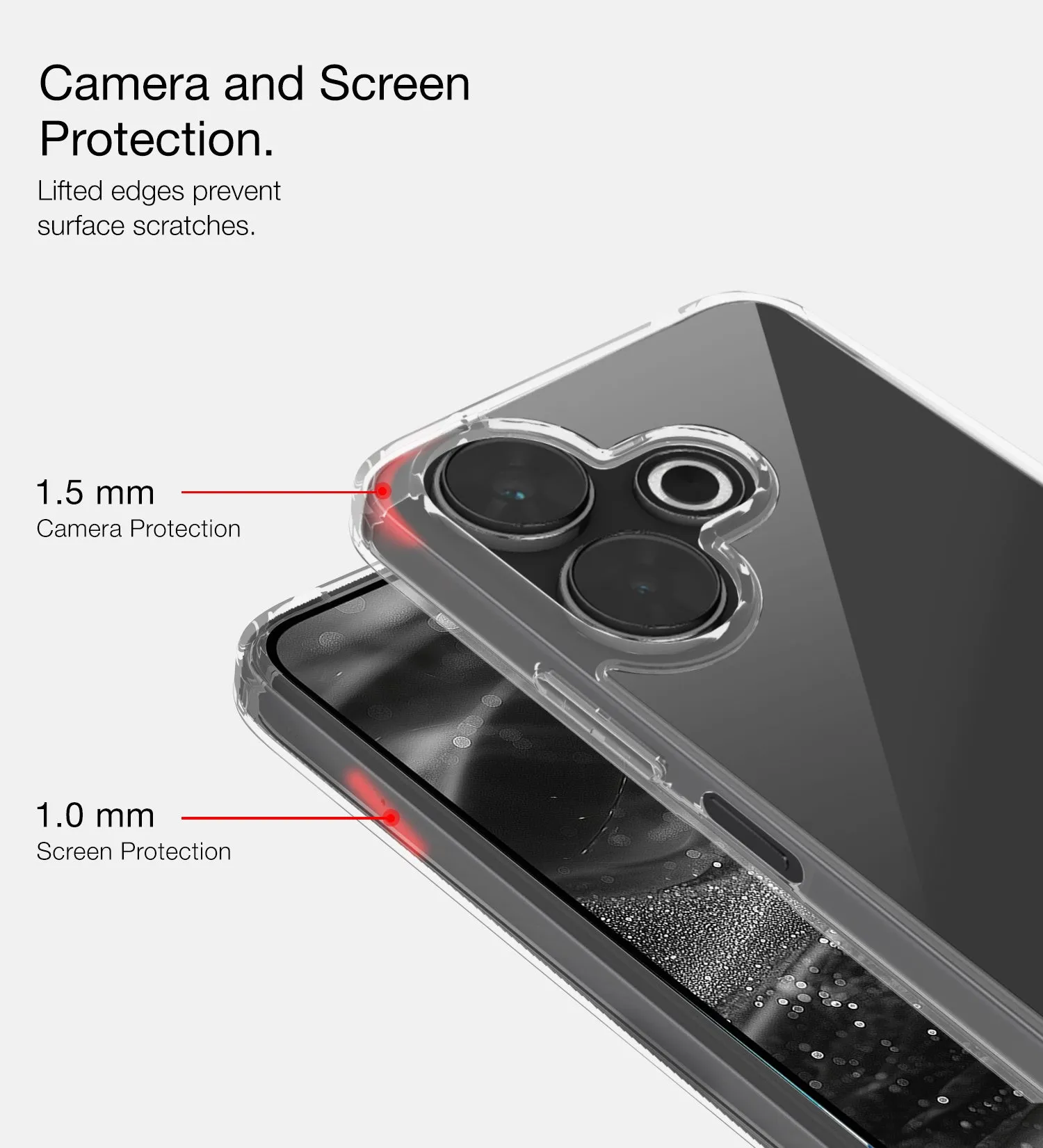 Ice Crystal Series Hybrid Transparent PC Military Grade TPU Back Cover for Poco M6 Plus 5G, Redmi 13 5G, 6.79 inch, Crystal Clear