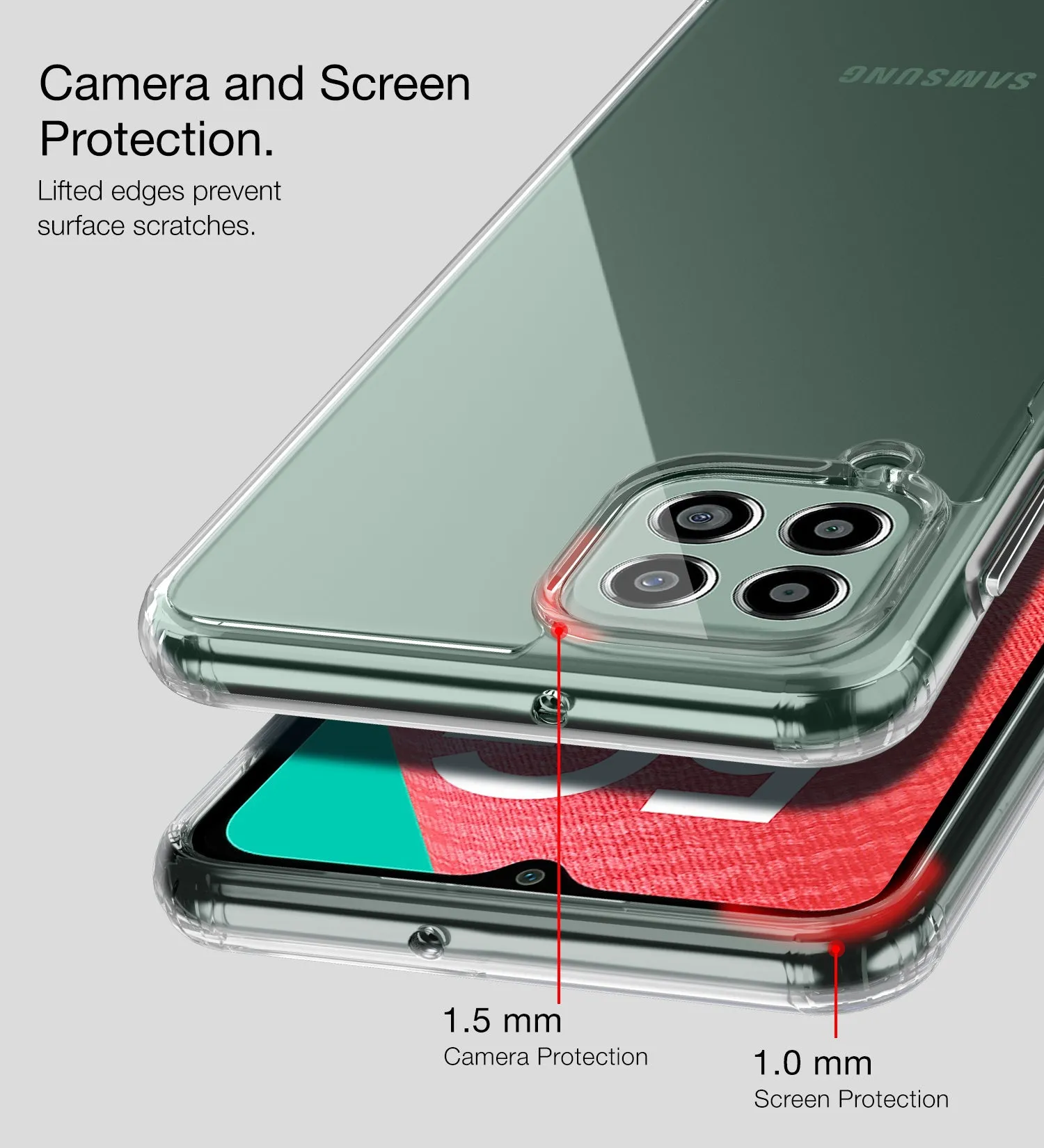 Ice Crystal Series Hybrid Transparent PC Military Grade TPU Back Cover for Samsung Galaxy M33 5G, 6.6 inch, Crystal Clear