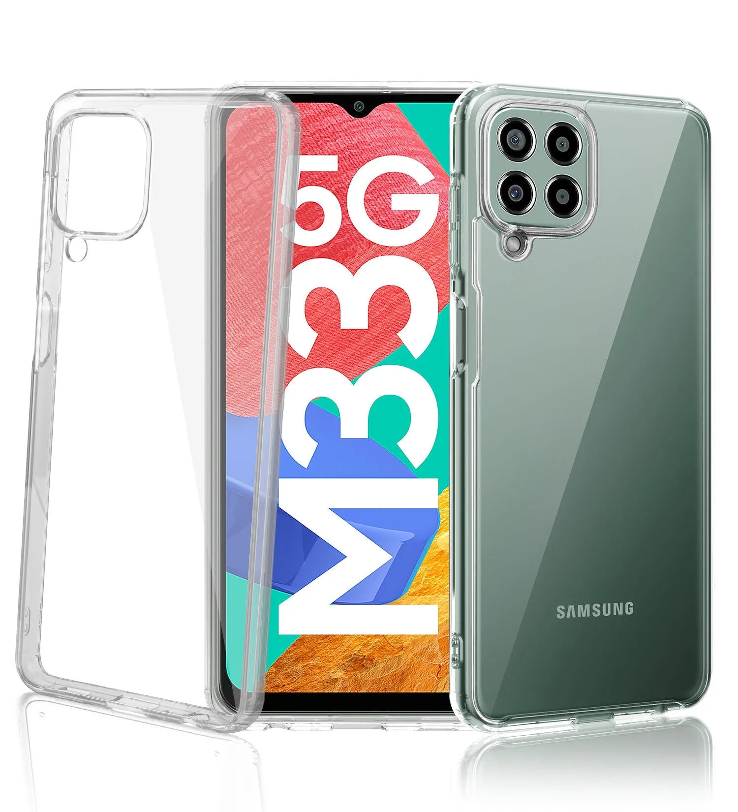 Ice Crystal Series Hybrid Transparent PC Military Grade TPU Back Cover for Samsung Galaxy M33 5G, 6.6 inch, Crystal Clear