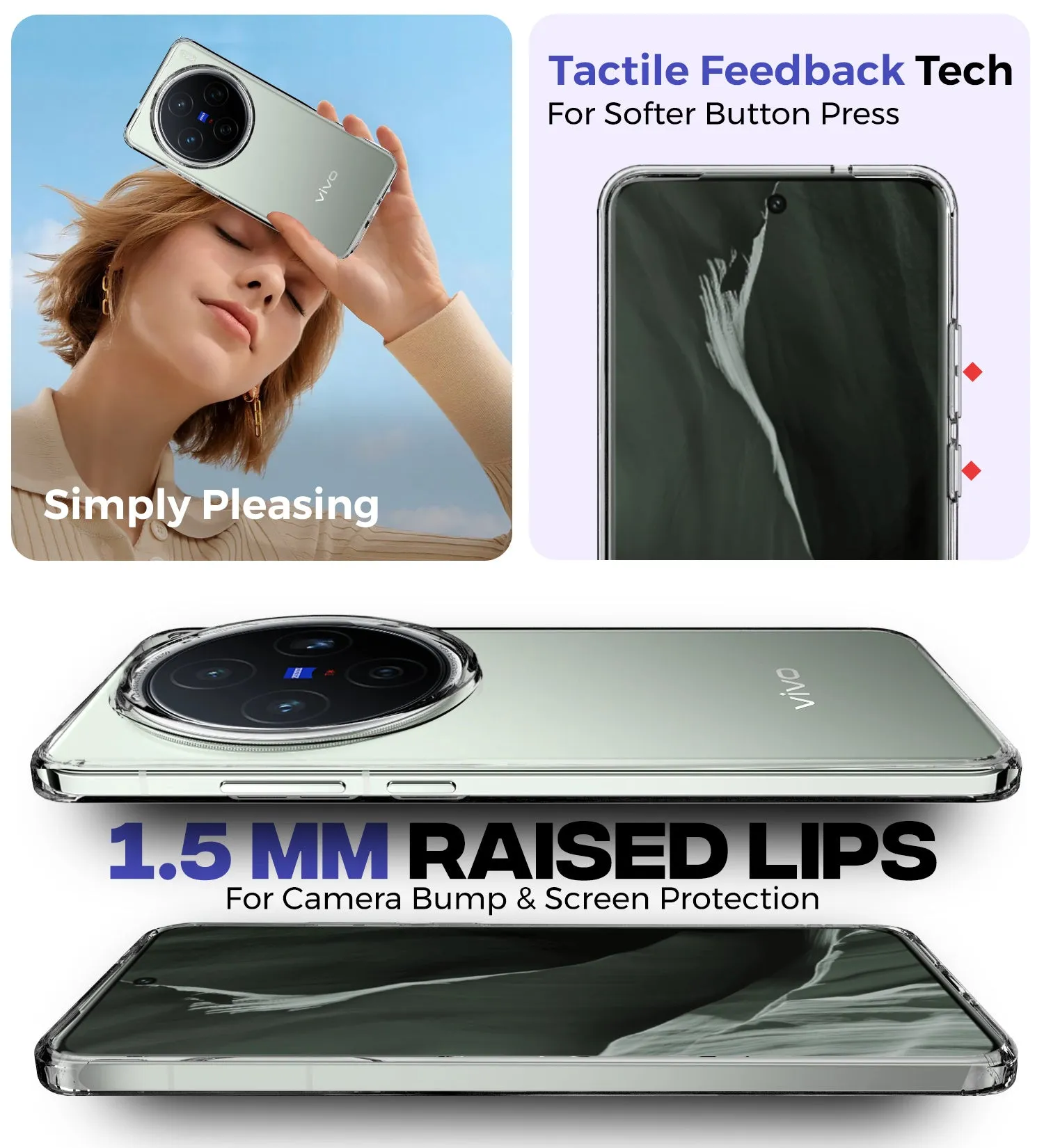 Ice Crystal Series Hybrid Transparent PC Military Grade TPU Back Cover for Vivo X200 5G, 6.67 inch, Crystal Clear