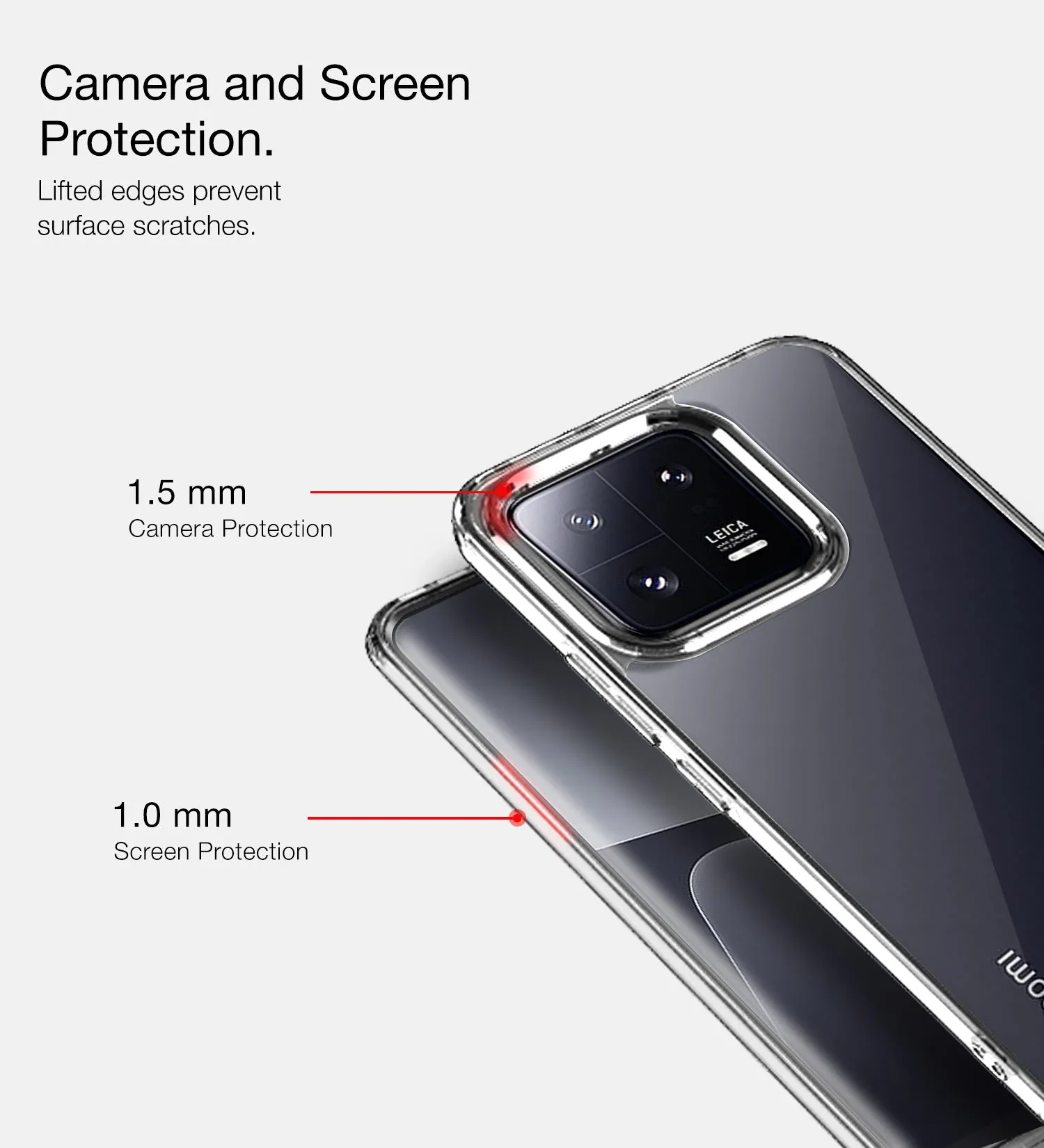 Ice Crystal Series Hybrid Transparent PC Military Grade TPU Back Cover for Xiaomi 13 Pro 5G, 6.73 inch, Crystal Clear
