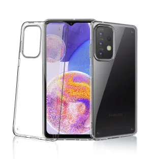 Ice Crystal Series Hybrid Yellow Resistant Transparent PC Military Grade TPU Back Cover for Samsung Galaxy A23 5G, Samsung Galaxy A23 4G, 6.6 inch, Black Clear