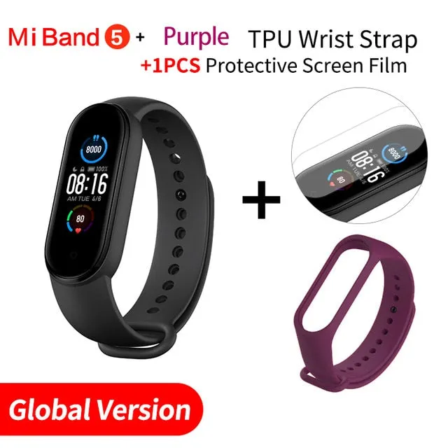 In Stock Xiaomi Mi Band 5 Smart Bracelet 1.1" AMOLED Colorful Screen Heart Rate Fitness Tracker Bluetooth 5.0 Waterproof Miband5