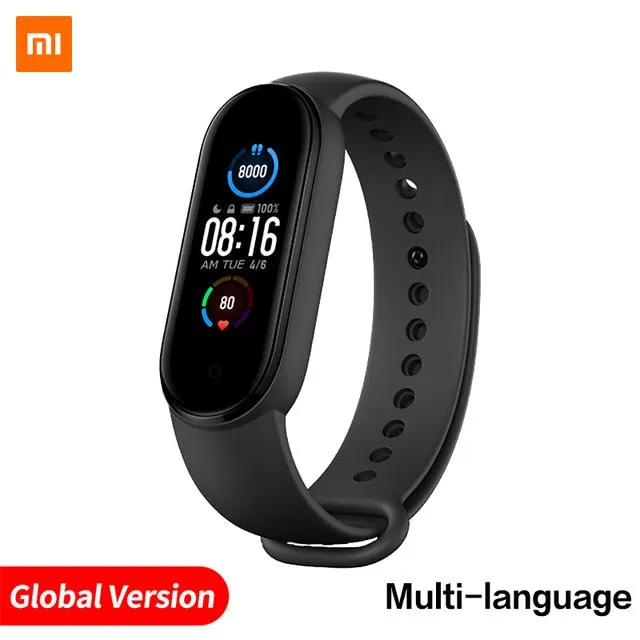 In Stock Xiaomi Mi Band 5 Smart Bracelet 1.1" AMOLED Colorful Screen Heart Rate Fitness Tracker Bluetooth 5.0 Waterproof Miband5