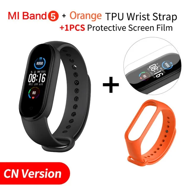 In Stock Xiaomi Mi Band 5 Smart Bracelet 1.1" AMOLED Colorful Screen Heart Rate Fitness Tracker Bluetooth 5.0 Waterproof Miband5