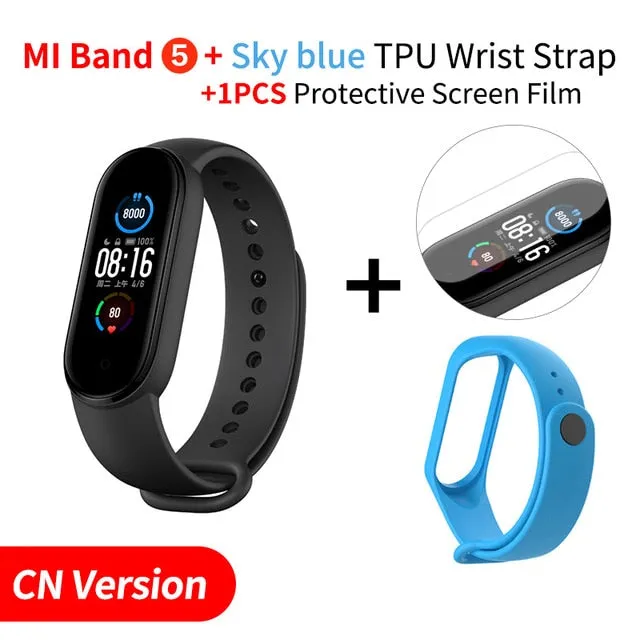 In Stock Xiaomi Mi Band 5 Smart Bracelet 1.1" AMOLED Colorful Screen Heart Rate Fitness Tracker Bluetooth 5.0 Waterproof Miband5