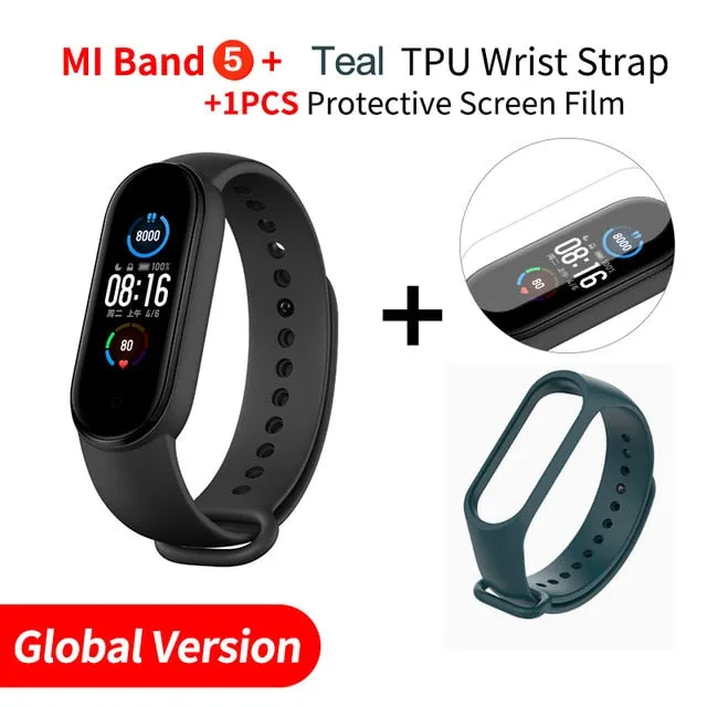 In Stock Xiaomi Mi Band 5 Smart Bracelet 1.1" AMOLED Colorful Screen Heart Rate Fitness Tracker Bluetooth 5.0 Waterproof Miband5