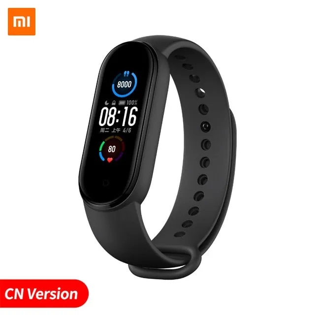 In Stock Xiaomi Mi Band 5 Smart Bracelet 1.1" AMOLED Colorful Screen Heart Rate Fitness Tracker Bluetooth 5.0 Waterproof Miband5