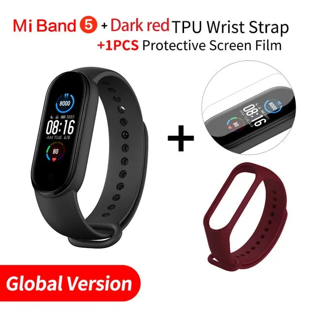 In Stock Xiaomi Mi Band 5 Smart Bracelet 1.1" AMOLED Colorful Screen Heart Rate Fitness Tracker Bluetooth 5.0 Waterproof Miband5