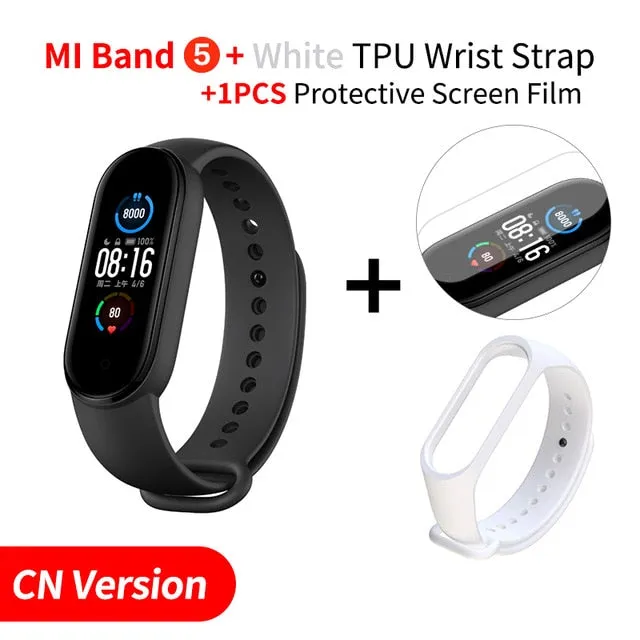 In Stock Xiaomi Mi Band 5 Smart Bracelet 1.1" AMOLED Colorful Screen Heart Rate Fitness Tracker Bluetooth 5.0 Waterproof Miband5