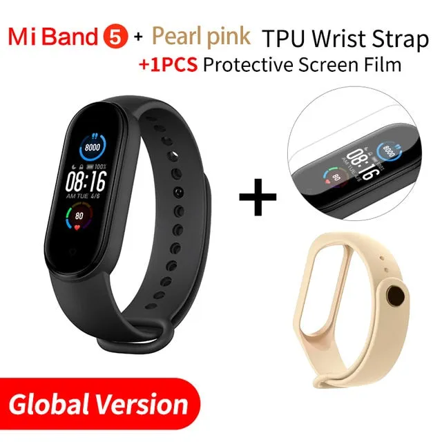 In Stock Xiaomi Mi Band 5 Smart Bracelet 1.1" AMOLED Colorful Screen Heart Rate Fitness Tracker Bluetooth 5.0 Waterproof Miband5