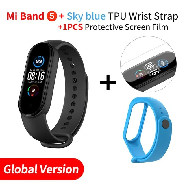 In Stock Xiaomi Mi Band 5 Smart Bracelet 1.1" AMOLED Colorful Screen Heart Rate Fitness Tracker Bluetooth 5.0 Waterproof Miband5