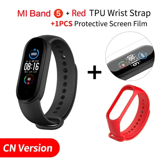 In Stock Xiaomi Mi Band 5 Smart Bracelet 1.1" AMOLED Colorful Screen Heart Rate Fitness Tracker Bluetooth 5.0 Waterproof Miband5