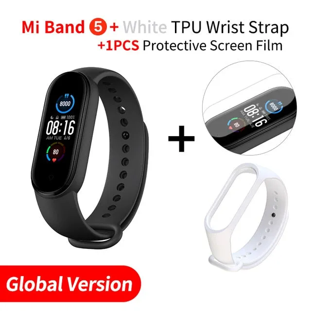 In Stock Xiaomi Mi Band 5 Smart Bracelet 1.1" AMOLED Colorful Screen Heart Rate Fitness Tracker Bluetooth 5.0 Waterproof Miband5