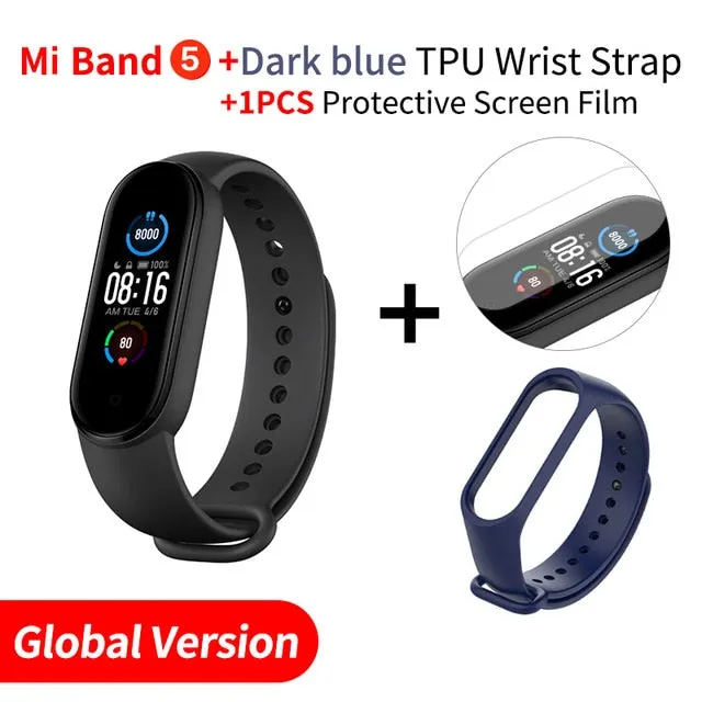In Stock Xiaomi Mi Band 5 Smart Bracelet 1.1" AMOLED Colorful Screen Heart Rate Fitness Tracker Bluetooth 5.0 Waterproof Miband5