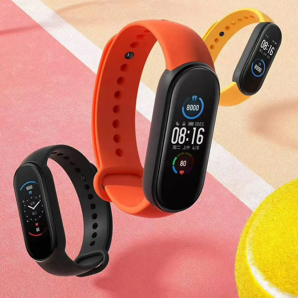 In Stock Xiaomi Mi Band 5 Smart Bracelet 1.1" AMOLED Colorful Screen Heart Rate Fitness Tracker Bluetooth 5.0 Waterproof Miband5