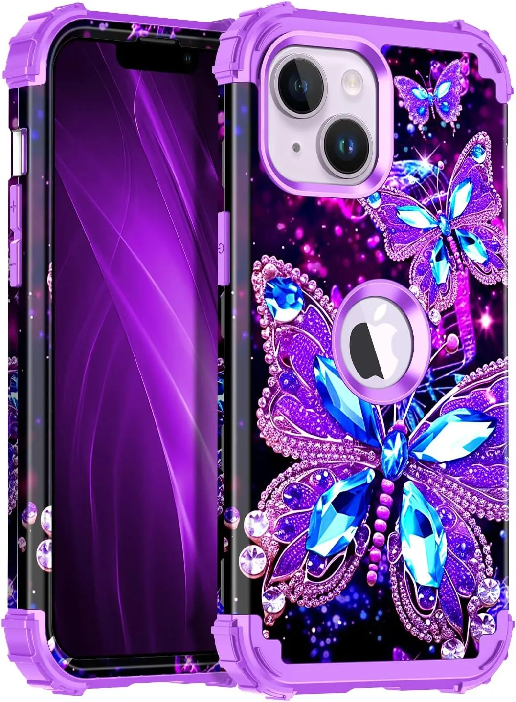 iPhone 13 Case & iPhone 14 Case Glow Heavy Duty Shockproof Hard Plastic Protective Case