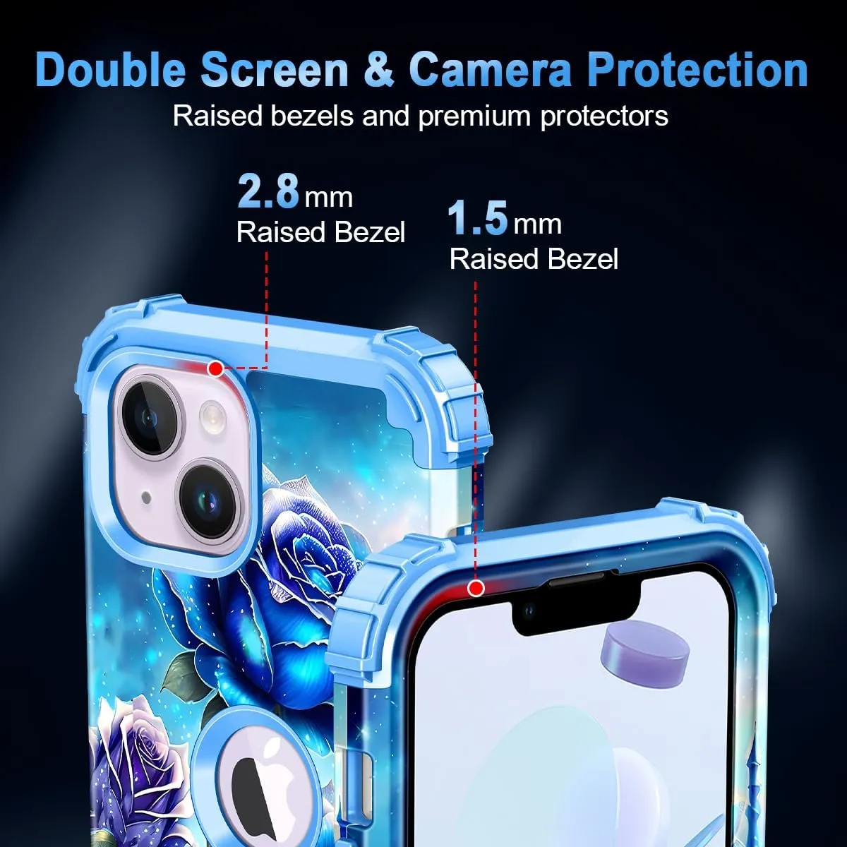 iPhone 13 Case & iPhone 14 Case Glow Heavy Duty Shockproof Hard Plastic Protective Case