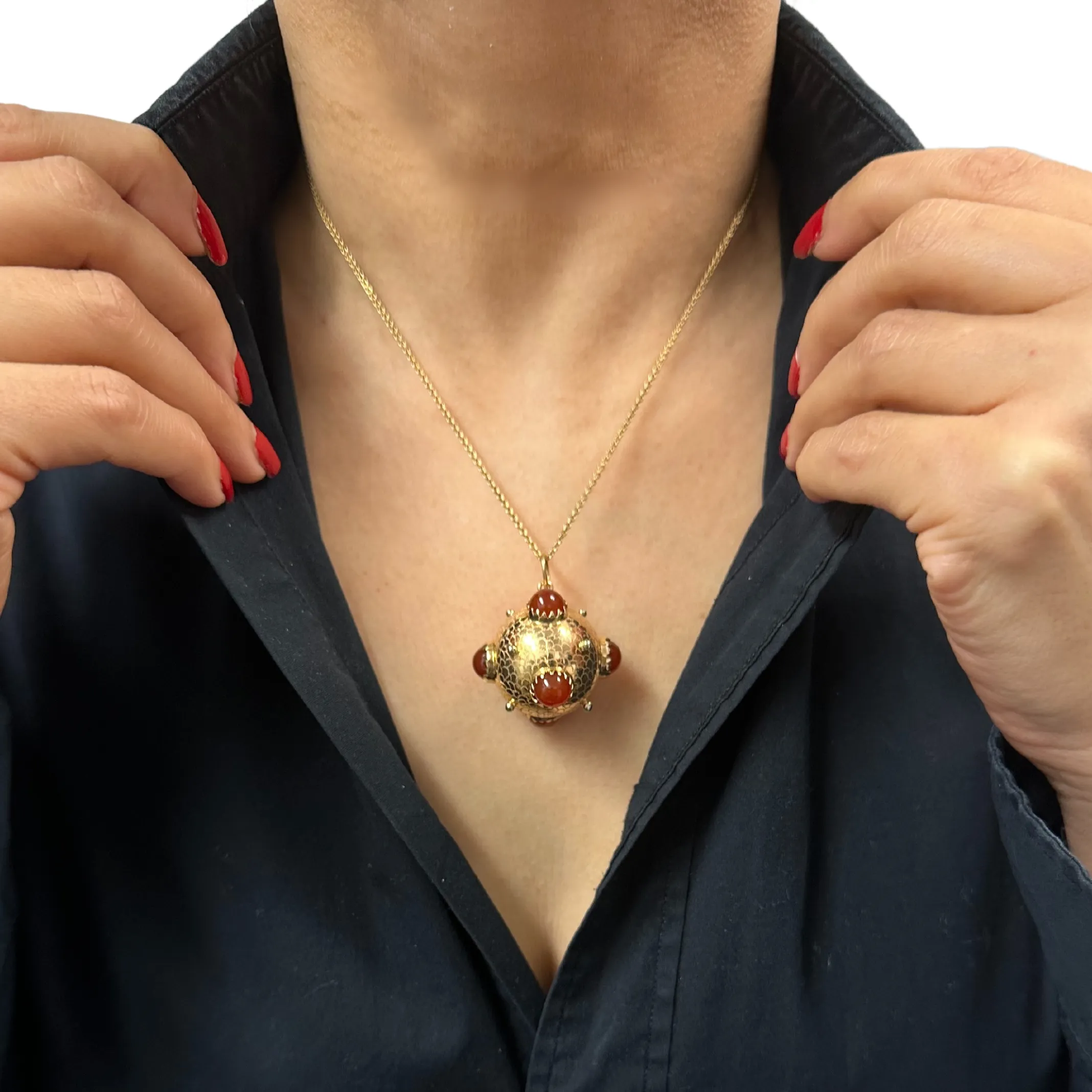 Italian Large 18K Yellow Gold Orb Charm