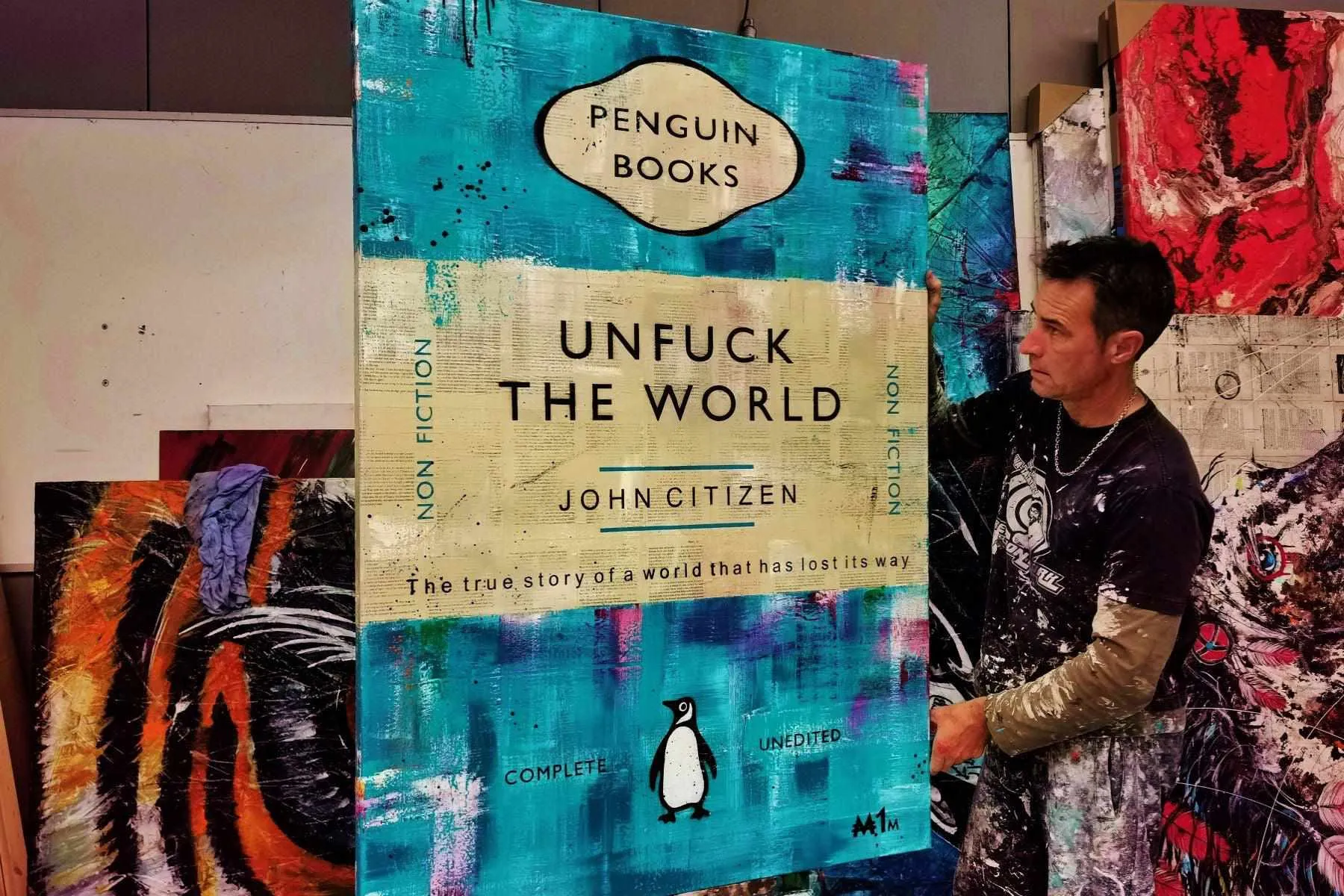 Jade Unfucker 140cm x 100cm Unfuck The World Urban Pop Book Club Painting (SOLD)