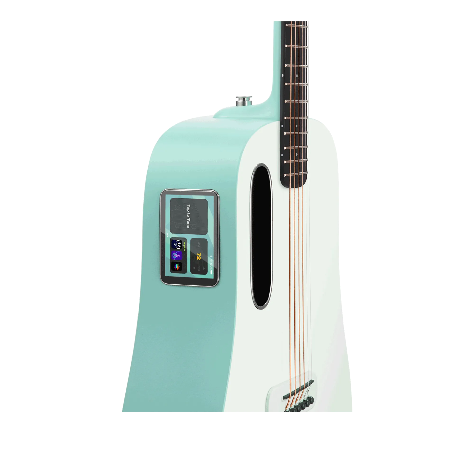 Lava Music BLUE-LAVA-GREEN Blue Lava Touch 36" HPL Acoustic-Electric Smart Guitar w/ AirFlow Bag, Aqua/Mint Green