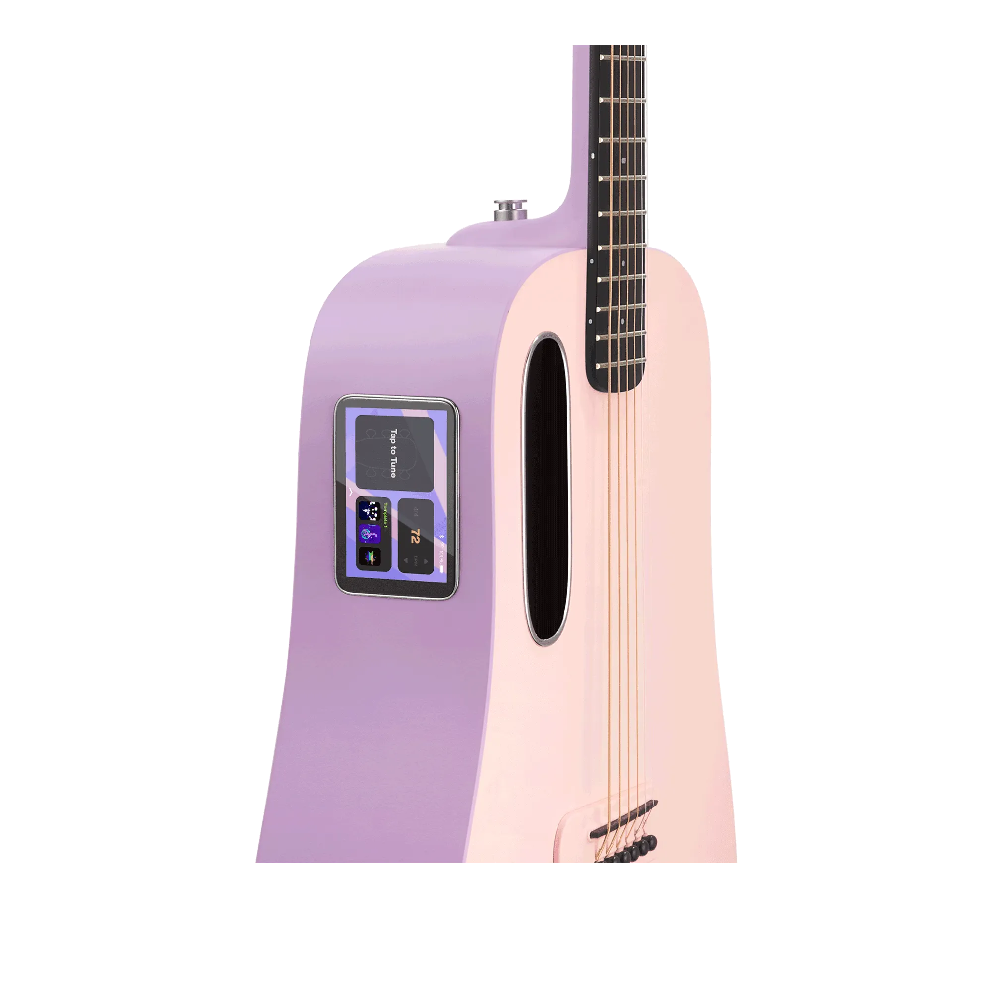 Lava Music BLUE-LAVA-PINK Blue Lava Touch 36" HPL Acoustic-Electric Smart Guitar w/ Lite Bag, Coral/Lavender