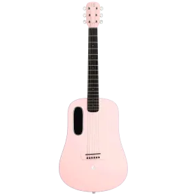 Lava Music BLUE-LAVA-PINK Blue Lava Touch 36" HPL Acoustic-Electric Smart Guitar w/ Lite Bag, Coral/Lavender