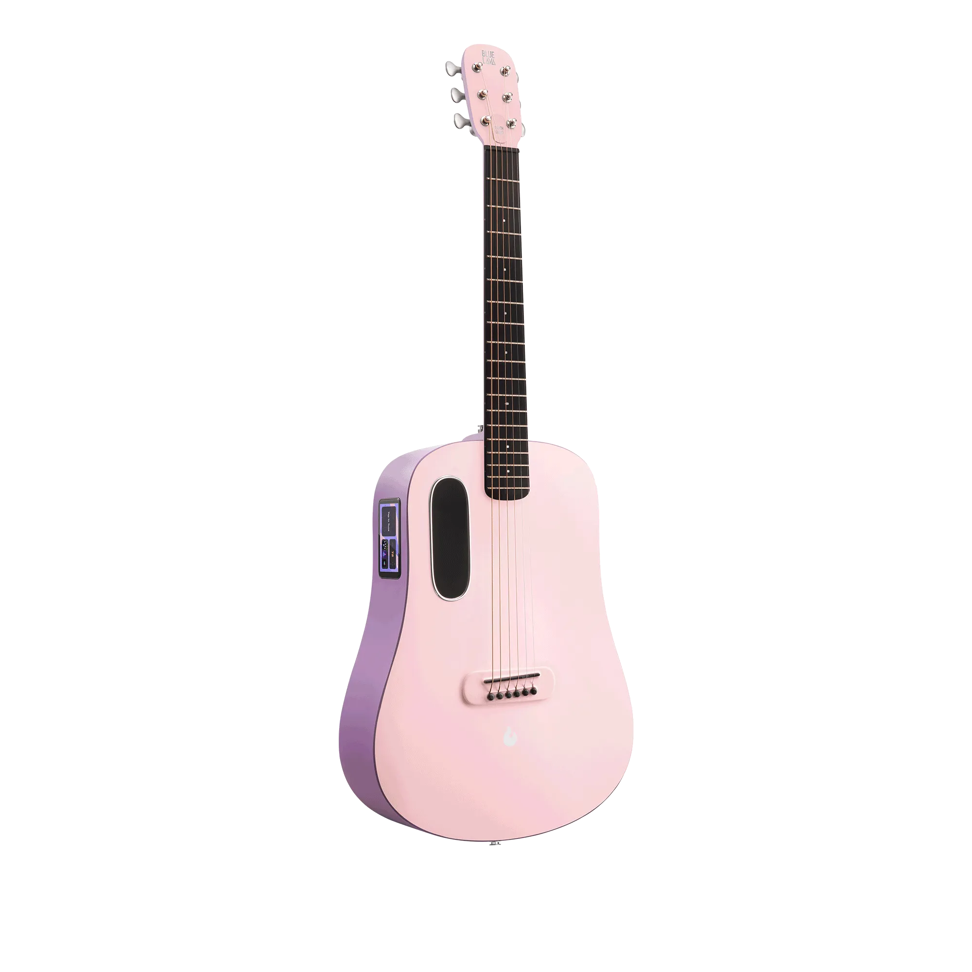 Lava Music BLUE-LAVA-PINK Blue Lava Touch 36" HPL Acoustic-Electric Smart Guitar w/ Lite Bag, Coral/Lavender