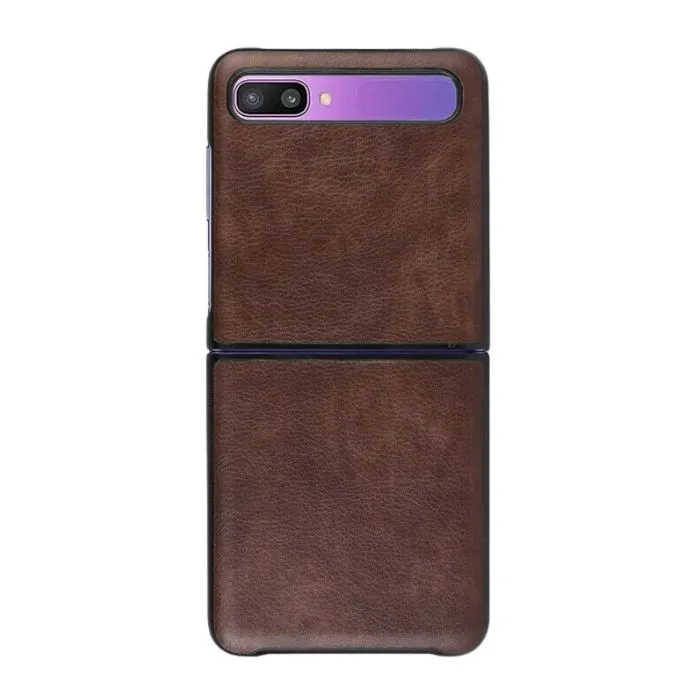 Leather Case For Galaxy Z Flip - Brown