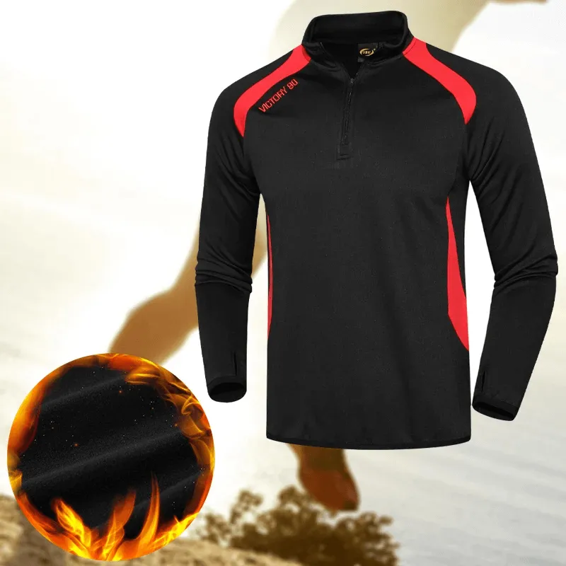 Long-Sleeve Fleece Sports Top with Finger Holes - SF2078