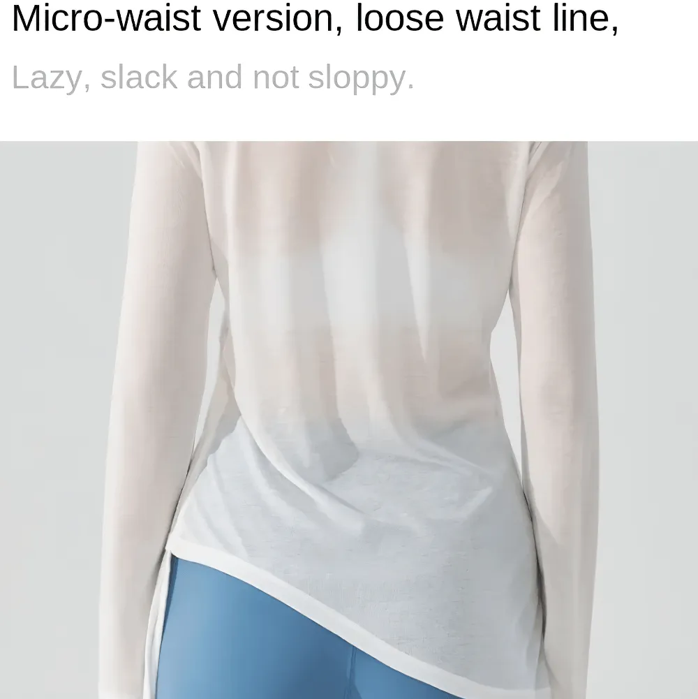 Long-Sleeve Yoga Top with Ruched Side Tie Detail - SF2316